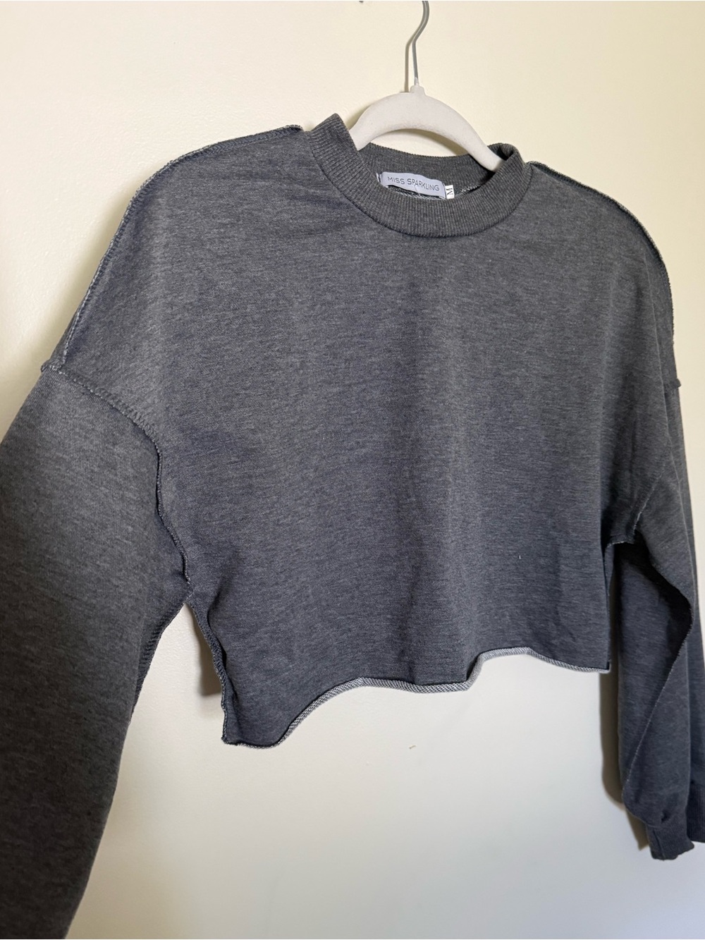 Grey Cropped Sweatshirt